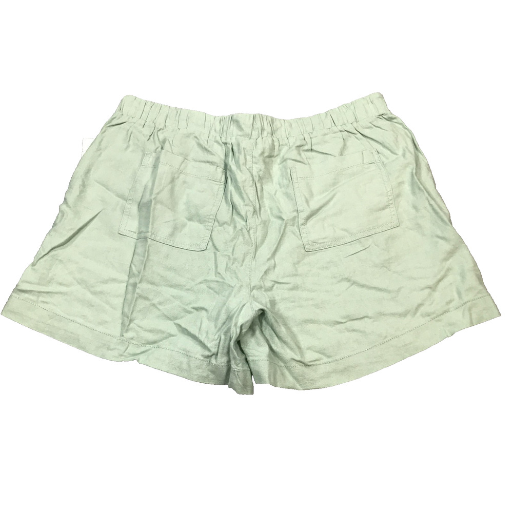 Briggs Womens XL Pull On Shorts Green Linen Blend Pockets Lightweight 5" NWT AW3 - Picture 4 of 7